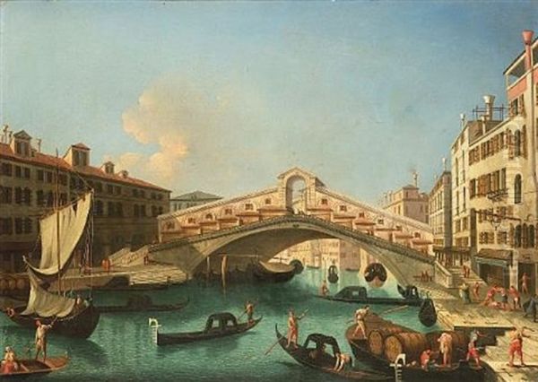 The Grand Canal At The Entrance To The Canareggio, With San Geremia, Venice (+ The Rialto Bridge, Venice, From The South; Pair) - view 1