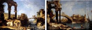 Capriccio Con Ponte E Archi Classici In Rovina (+ Capriccio Con Ponte, Rovine Classiche E Torri Medioevali; Pair)