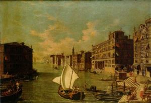 The Grand Canal, Venice, With The Fondaco Dei Tedeschi And The Palazzo Dei Camerlenghi by Michele Marieschi