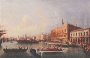 The Doge's Palace, Venice And The Riva Degli Schiavoni by Michele Marieschi