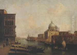 Venice, The Grand Canal Looking Towards The Church Of Santa Maria Della Salute And The Dogana, From The Campo Santa Maria Zobenigo by Michele Marieschi
