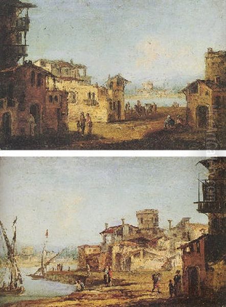 Capricci Of The Venetian Lagoon With Peasants Resting Before Houses - view 1