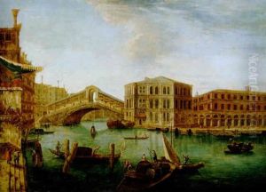 In Venedig - Blick Uber Der Canale Grande Auf Die Rialto-brucke