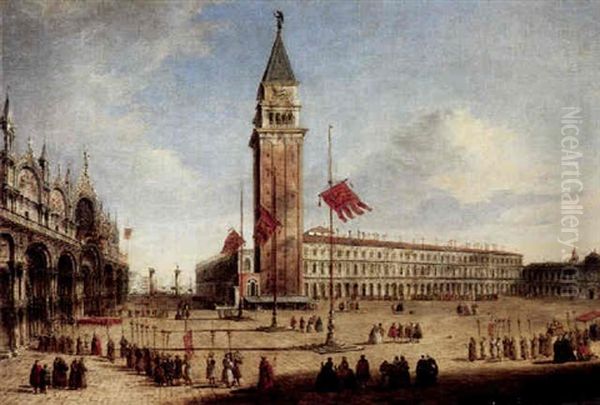 Venice - Ansicht Des Markusplatzes Mit Prozession - view 1