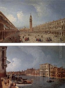 Venice, A View Of The Piazza San Marco Looking East Towards The Basilica Di San Marco And The Campanile by Michele Marieschi
