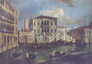 A View Of Venice With Gondolas On A Canal