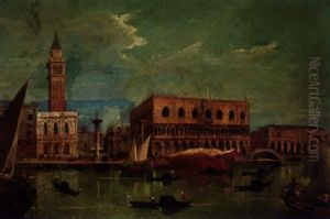 The Bacino Di San Marco, Venice, Looking Towards The Piazzetta And The Doge`s Palace by Michele Marieschi