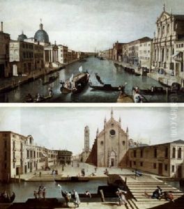 The Grand Canal, Venice, Looking Towards The Fondamenta Della Croce With S. Simeone Piccolo by Michele Marieschi