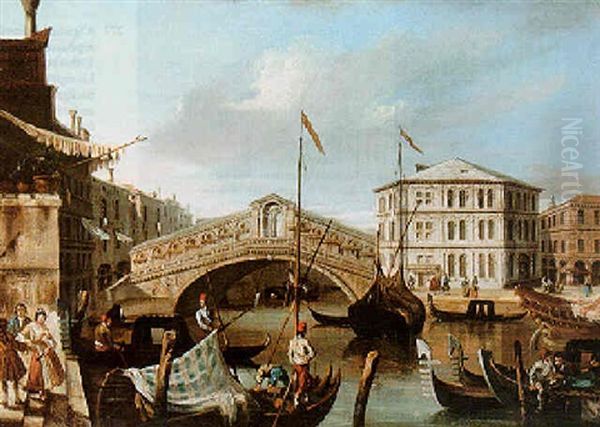 Venice, View Of The Rialto Bridge With The Palazzo Camerlenghi - view 1