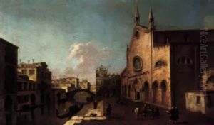 Venice, A View Of The Scuola Di San Marco And The Campo Ss. Giovanni E Paolo by Michele Marieschi