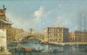 Vue Du Grand Canal Vers Le Pont Du Rialto by Michele Marieschi