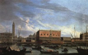The Bucintoro Departing From S. Marco For The Symbolic Marriage Of Venice by Michele Marieschi