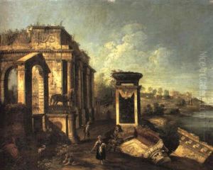 Capriccio Of A Ruined Clasical Portico....