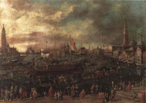 Venedig Vom Standpunkt Am Ende Der Riva Degli Schiavoni Aus Gesehen by Michele Marieschi