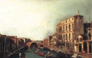 Veduta Del Canale Di Cannaregio Col Ponte Dei Tre Archi