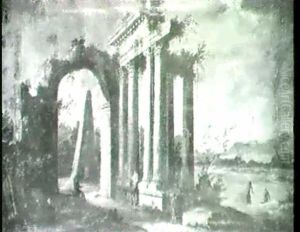 Paysage A L'obelisque Et Aux Ruines Antiques