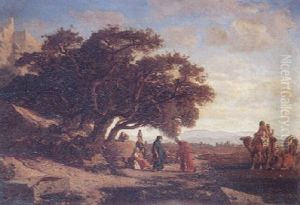 Caravane Pres D'une Source by Prosper-Georges-Antoine Marilhat
