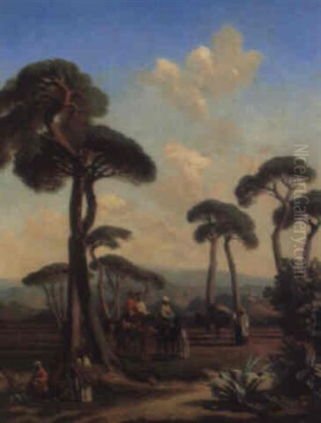 Arabs And Camels At Rest - view 1