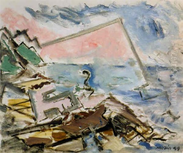 Morning Scene: Sea And Ledges - view 1