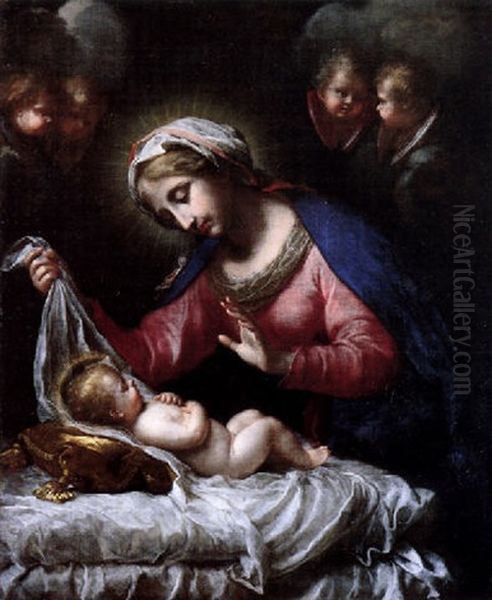 Madonna Mit Kind Und Fliegenden Engeln - view 1