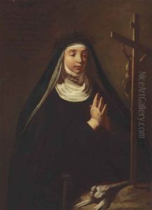 Portrait Of Sister Maria Candida Serafica At Prayer by Antonio Marinetti (il Chiozzotta)