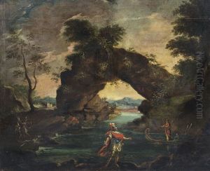Paesaggio Con Enea E Didone by Antonio Marini