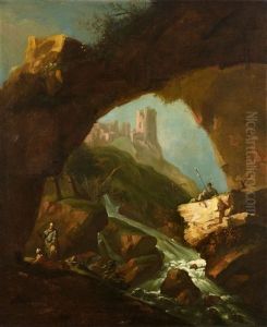 Felslandschaft Mit Philosophen Und Soldaten by Antonio Maria Marini