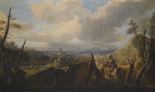 A Military Encampment Before A Battlefield - view 1
