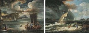 Jesus Renvoie Ses Disciples (+ Jesus Marchant Sur Les Eaux Et Saint Pierre Venant A Sa Rencontre; Pair)