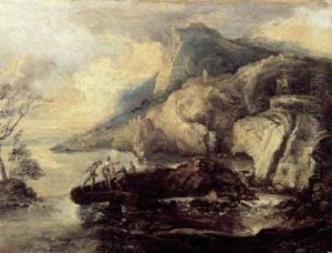 Paesaggio Costiero Con Figure by Antonio Maria Marini