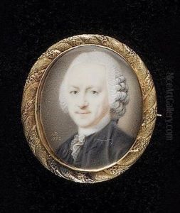 Mr. Van Lilaar Wearing Black Coat, White Lace Cravat And Powdered Wig With Side-buckles Worn En Queue by Joseph Marinkelle