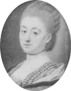 A Young Lady In Light Blue Dress And Embroidered White Underslip by Joseph Marinkelle