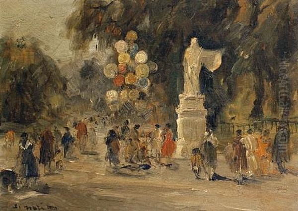 Villa Napoli (+ Figures On A Path; Pair) - view 1