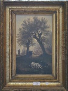 Vaches S'abreuvant by Ferdinand Joseph Bernard Marinus