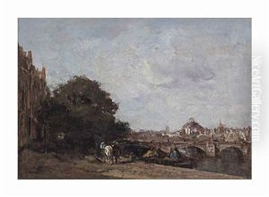A Sunlit Capriccio View Of Amsterdam With The Koepelkerk by Jacob Henricus Maris
