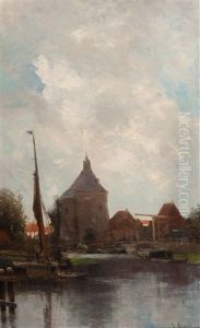 View Of The Drommedaris In Enkhuizen