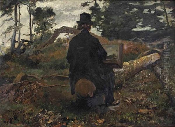 The Painter Frederik Hendrik Kaemmerer At Work In Oosterbeek - view 1