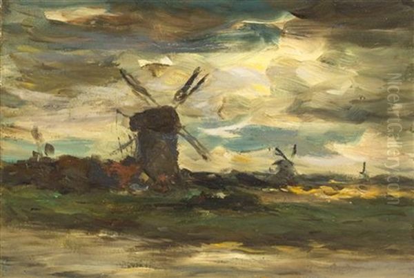 Windmills At Moonlight - view 1