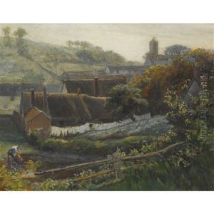 Sommerliche Landschaft Mit Einem Dorf Sommerliche Landschaft Mit Einem Dorf