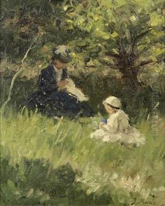 Afternoon Sewing Lesson by Jacob Henricus Maris