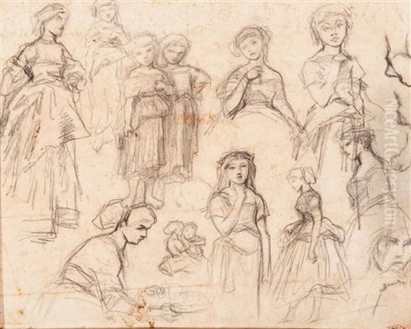 Two Figure Studies (+ Figure Studies, Pencil, Verso) - view 1