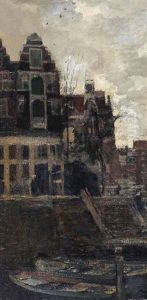 A View Of An Amsterdam Canal by Jacob Henricus Maris