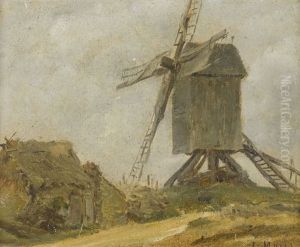 Landschaft Mit Windmuhle by Jacob Henricus Maris