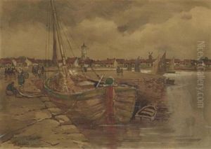 Along The Quayside by Jacob Henricus Maris