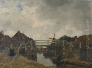 De Brug - Bij Rijswijk, The Bridge by Jacob Henricus Maris