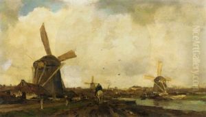 Molens Aan De Vaart by Jacob Henricus Maris