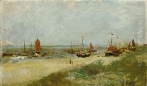 Bromschuiten On The Beach by Jacob Henricus Maris