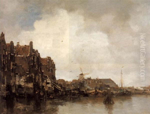 A View Of A Dutch Town On The Waterfront - view 1