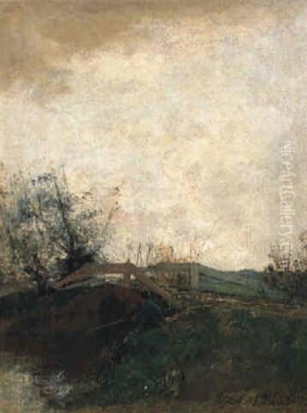 An Angler Near A Bridge - view 1