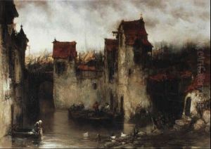A View Of A Town by Jacob Henricus Maris